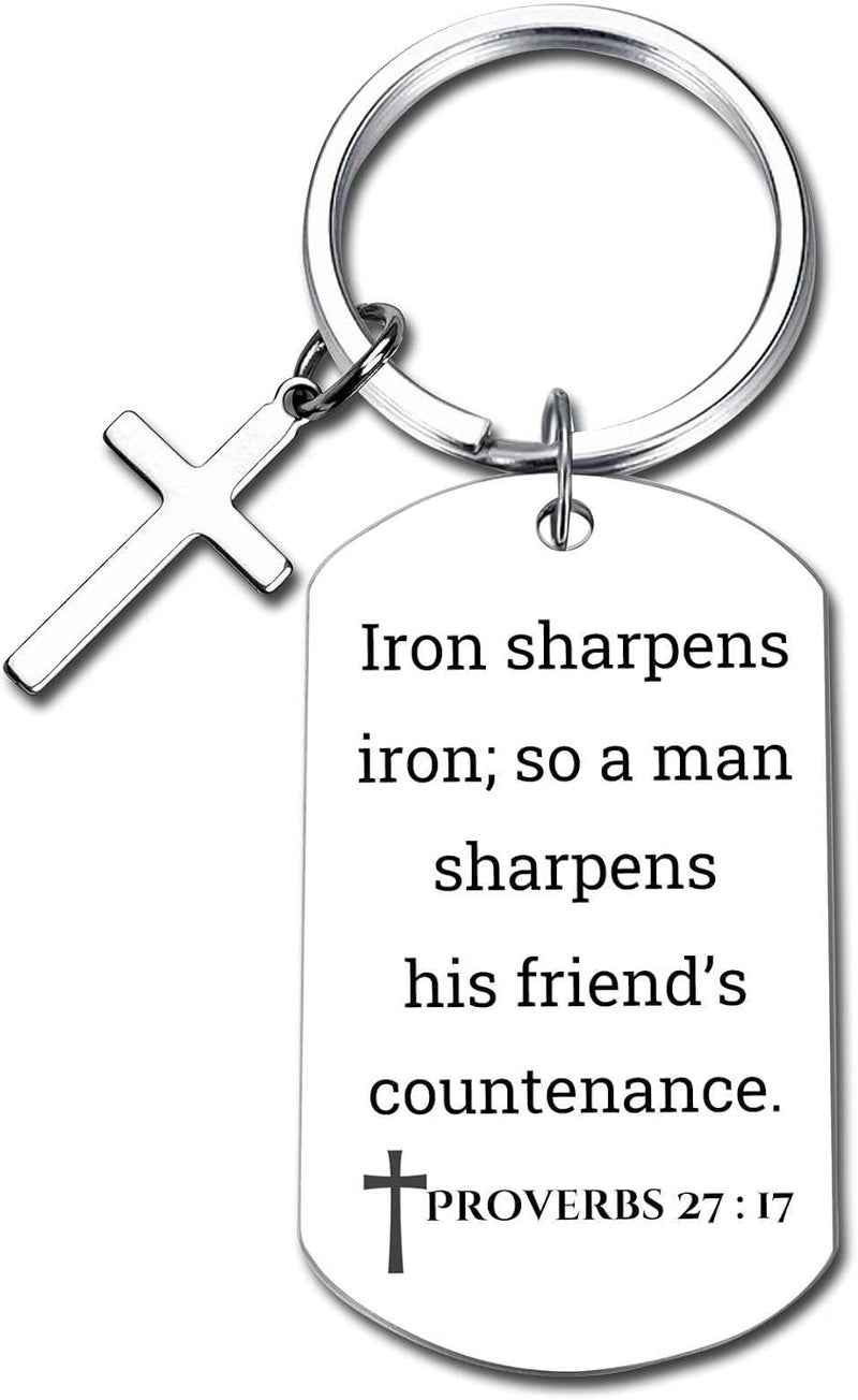 GiftYou Inspirational Scripture Metal Key Chains with Cross Pendant - Bible Verse Keychain Religious Gift for Christian - Image 1